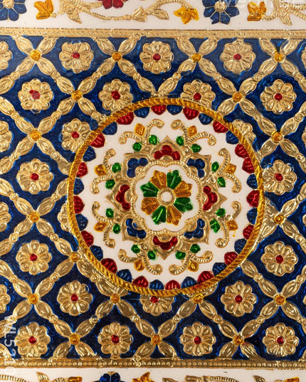 Meenakari Bajot - Floral Design - 12x18 inch - Blue - WL5210-3 - Meenakari Bajots & Manai