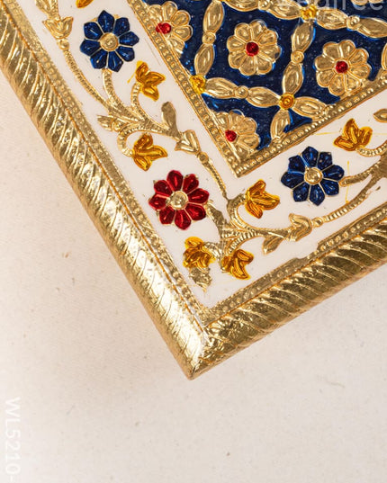 Meenakari Bajot - Floral Design - 12x18 inch - Blue - WL5210-3 - Meenakari Bajots & Manai