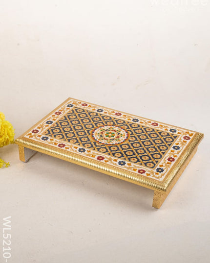 Meenakari Bajot - Floral Design - 12x18 inch - Blue - WL5210-3 - Meenakari Bajots & Manai
