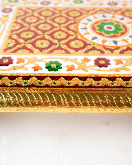 Meenakari Bajot - Floral Design - 12x18 inch - Red - WL5208-3 - Meenakari Bajots & Manai
