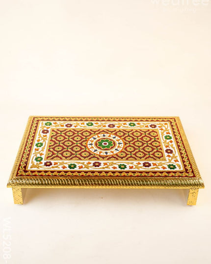 Meenakari Bajot - Floral Design - 12x18 inch - Red - WL5208-3 - Meenakari Bajots & Manai