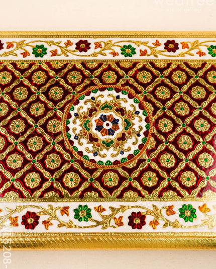 Meenakari Bajot - Floral Design - 12x18 inch - Red - WL5208-3 - Meenakari Bajots & Manai