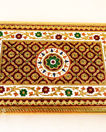 Meenakari Bajot - Floral Design - 12x18 inch - Red - WL5208-3 - Meenakari Bajots & Manai
