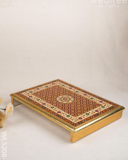 Meenakari Bajot - Floral Design - 12x18 inch - Red - WL5208-3 - Meenakari Bajots & Manai