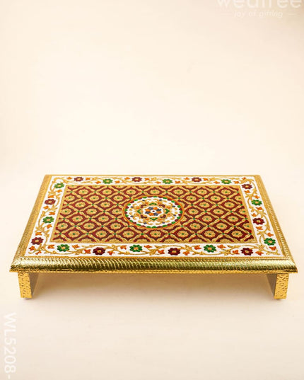 Meenakari Bajot - Floral Design - 12x18 inch - Red - WL5208-3 - Meenakari Bajots & Manai