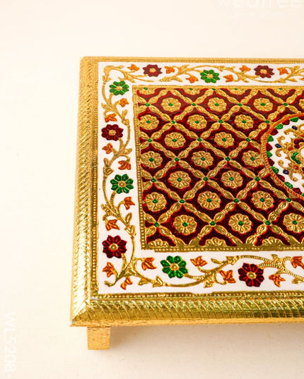 Meenakari Bajot - Floral Design - 12x18 inch - Red - WL5208-3 - Meenakari Bajots & Manai
