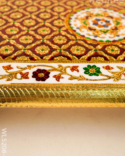 Meenakari Bajot - Floral Design - 12x18 inch - Red - WL5208-3 - Meenakari Bajots & Manai