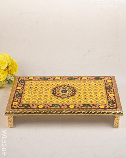 Meenakari Bajot - Floral Design - 12x18 inch - Yellow - WL5209-3 - Meenakari Bajots & Manai