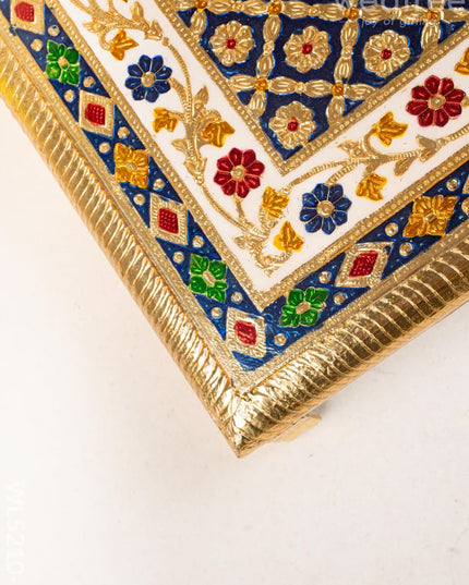 Meenakari Bajot - Floral Design - 15x21 inch - Blue - WL5210-4 - Meenakari Bajots & Manai