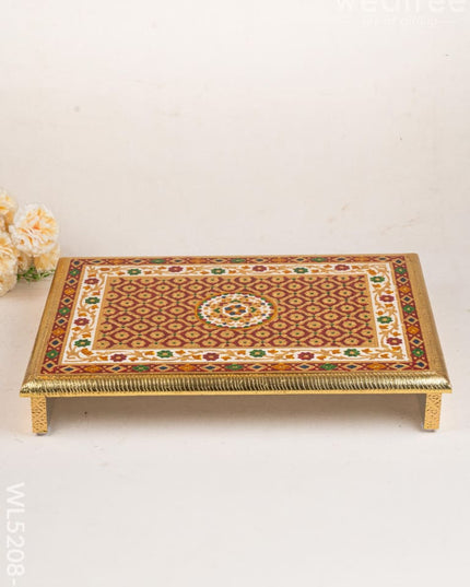 Meenakari Bajot - Floral Design - 15x21 inch - Red - WL5208-4 - Meenakari Bajots & Manai