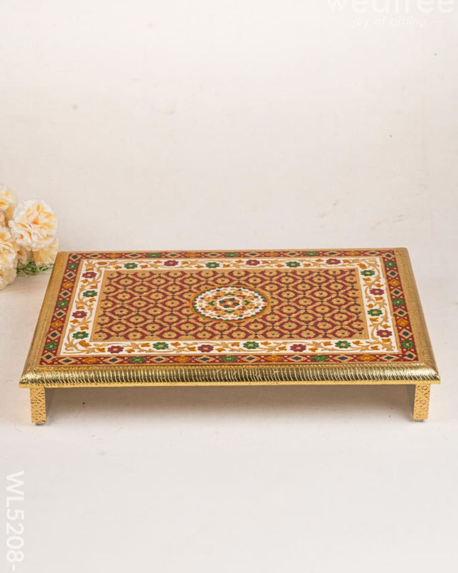 Meenakari Bajot - Floral Design - 15x21 inch - Red - WL5208-4 - Meenakari Bajots & Manai