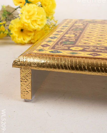 Meenakari Bajot - Floral Design - 15x21 inch - Yellow - WL5209-4 - Meenakari Bajots & Manai