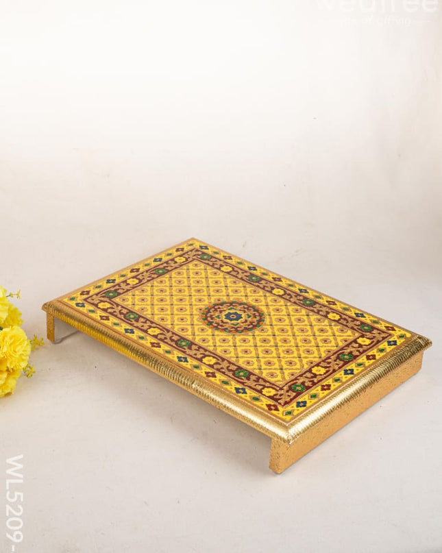 Meenakari Bajot - Floral Design - 15x21 inch - Yellow - WL5209-4 - Meenakari Bajots & Manai