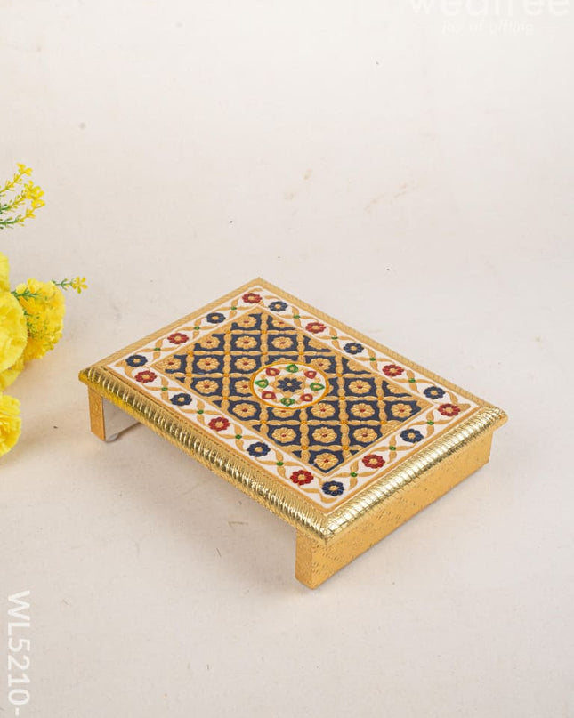 Meenakari Bajot - Floral Design - 9x12 inch - Blue - WL5210-1 - Meenakari Bajots & Manai