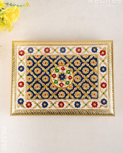 Meenakari Bajot - Floral Design - 9x12 inch - Blue - WL5210-1 - Meenakari Bajots & Manai
