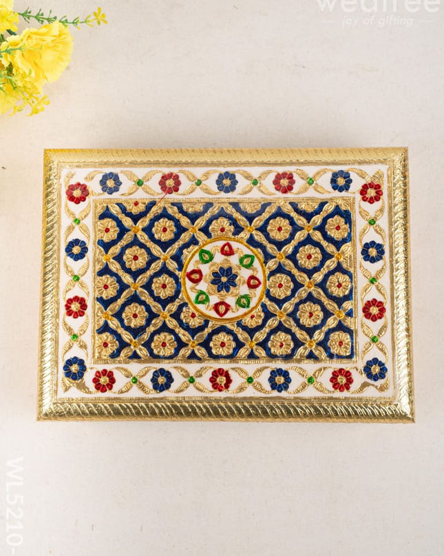 Meenakari Bajot - Floral Design - 9x12 inch - Blue - WL5210-1 - Meenakari Bajots & Manai