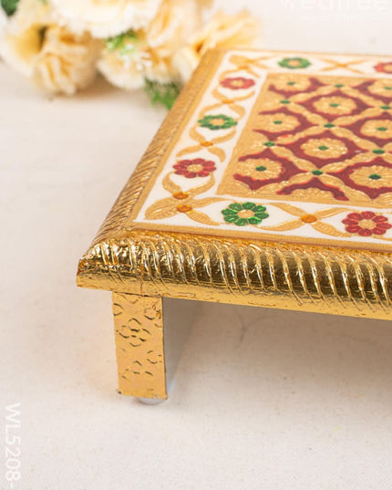 Meenakari Bajot - Floral Design - 9x12 inch - Red - WL5208-1 - Meenakari Bajots & Manai