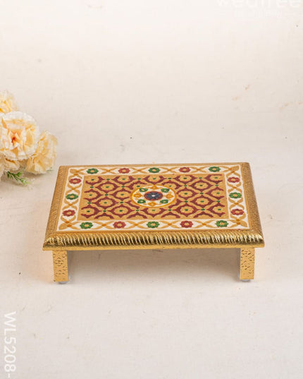Meenakari Bajot - Floral Design - 9x12 inch - Red - WL5208-1 - Meenakari Bajots & Manai