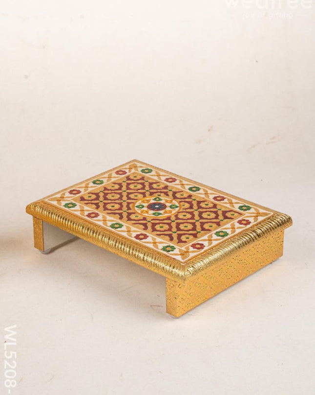 Meenakari Bajot - Floral Design - 9x12 inch - Red - WL5208-1 - Meenakari Bajots & Manai