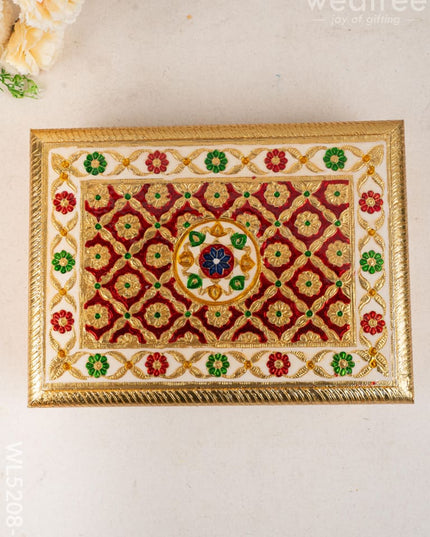 Meenakari Bajot - Floral Design - 9x12 inch - Red - WL5208-1 - Meenakari Bajots & Manai