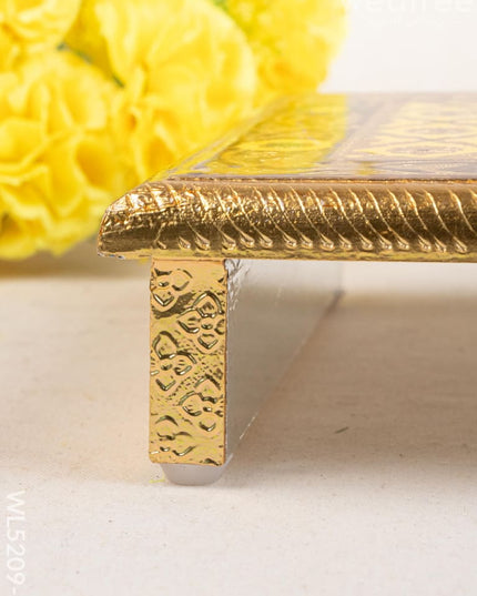 Meenakari Bajot - Floral Design - 9x12 inch - Yellow - WL5209-1 - Meenakari Bajots & Manai