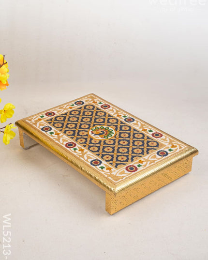 Meenakari Bajot - Peacock Design - 10x15 inch - Blue - WL5213-2 - Meenakari Bajots & Manai