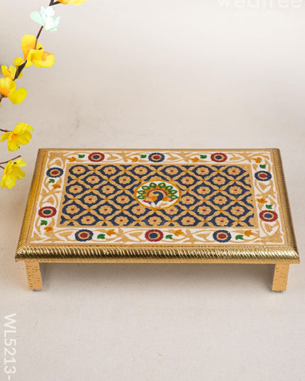 Meenakari Bajot - Peacock Design - 10x15 inch - Blue - WL5213-2 - Meenakari Bajots & Manai