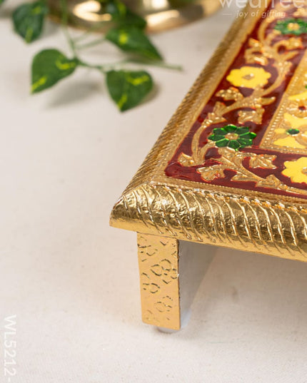 Meenakari Bajot - Peacock Design - 12x18 inch - Yellow - WL5212-3 - Meenakari Bajots & Manai