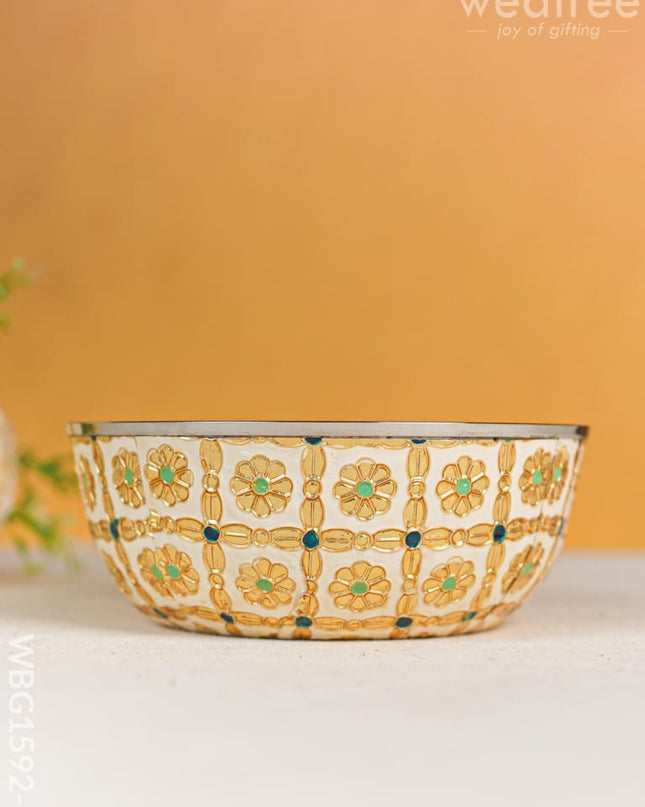Meenakari Bowl - WBG1592 White Utensils RG
