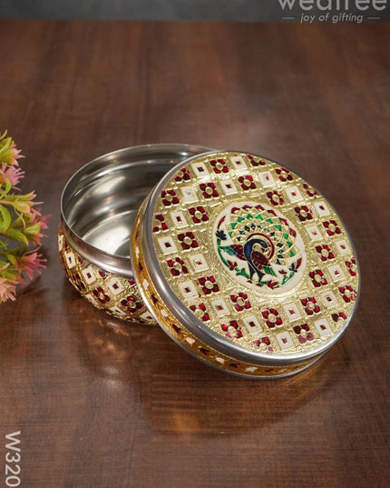 Meenakari Box - Peacock Design Medium W3204 Containers