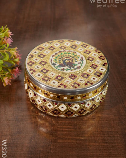 Meenakari Box - Peacock Design Medium W3204 Containers