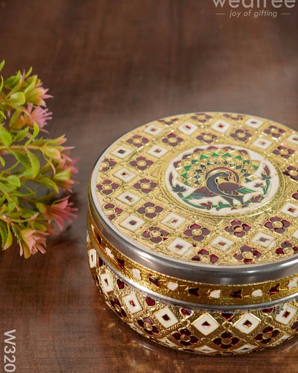 Meenakari Box - Peacock Design Medium W3204 Containers