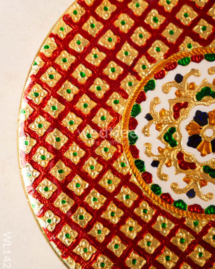 Meenakari Dabba - 10.5 inch (Red) - WL1426 Containers