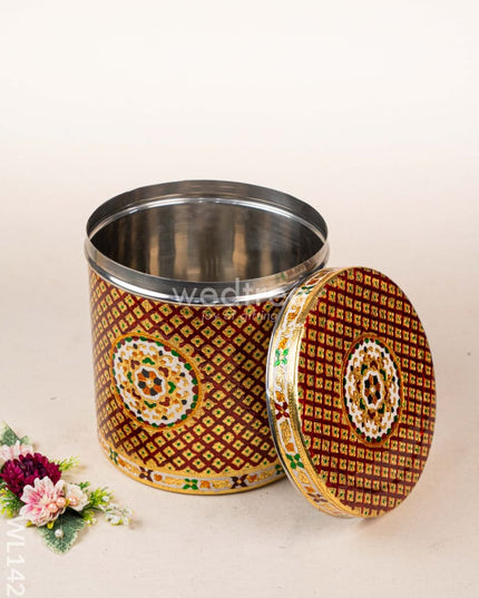 Meenakari Dabba - 10.5 inch (Red) - WL1426 Containers