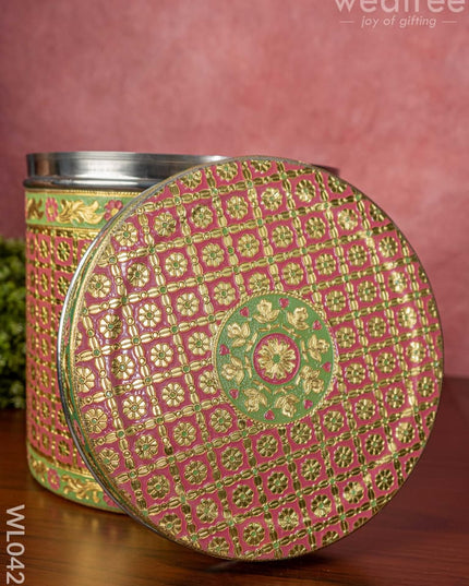 Meenakari Dabba 11 Inch (Red) - Wl0426 Containers
