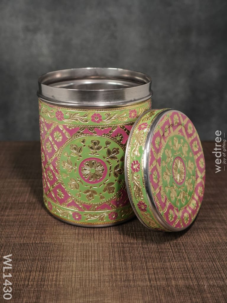 Meenakari Dabba 5.5Inches (Red) - Wl1430 Containers