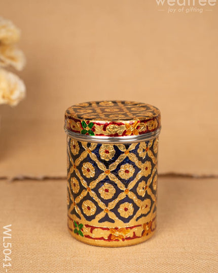 Meenakari Dabba - 6 inch - Blue - WL5041-1 Containers