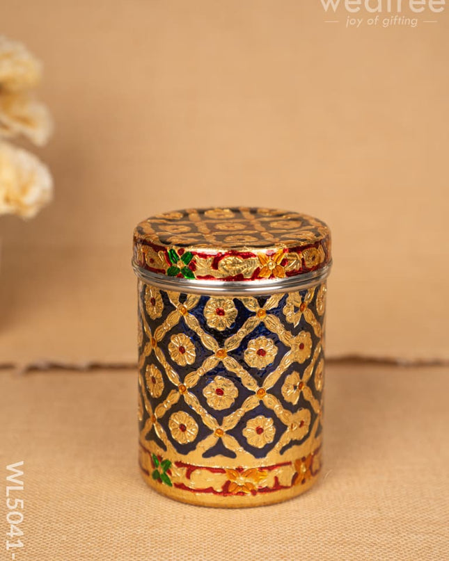 Meenakari Dabba - 6 inch - Blue - WL5041-1 Containers