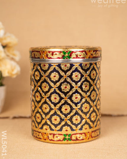 Meenakari Dabba - 8 inch - Blue - WL5041-2 Containers