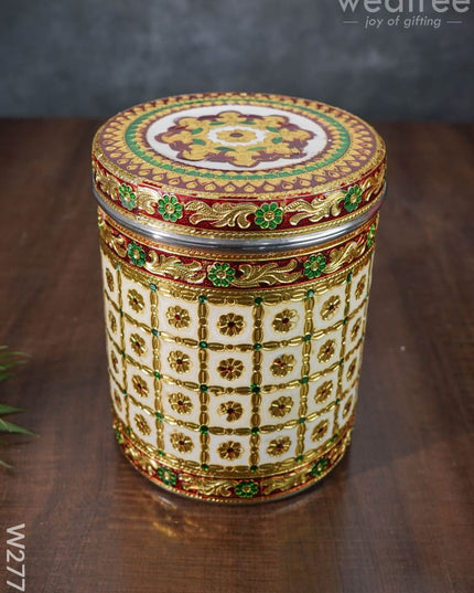 Minakari Dabba - 7 Inch- W2776 Meenakari Containers