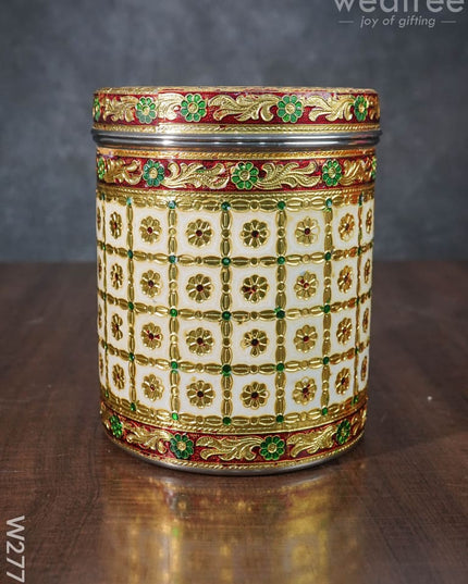 Minakari Dabba - 7 Inch- W2776 Meenakari Containers