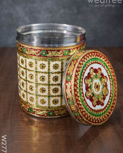 Minakari Dabba - 7 Inch- W2776 Meenakari Containers