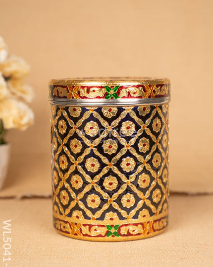 Meenakari Dabba - 8 inch - Blue - WL5041-2 Containers