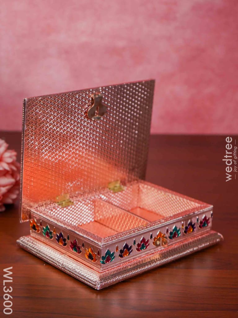 Meenakari Dry Fruit Box - Copper Finish Wl3600