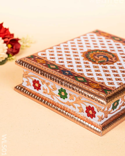 Meenakari Dry Fruit Box - Copper - WL5017 Dry Fruit Box