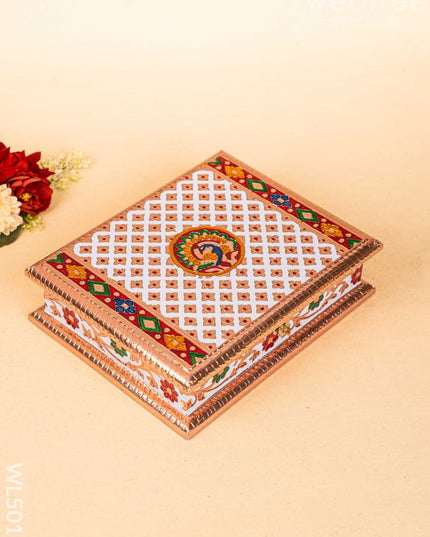 Meenakari Dry Fruit Box - Copper - WL5017 Dry Fruit Box