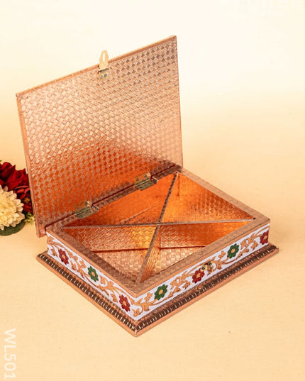 Meenakari Dry Fruit Box - Copper - WL5017 Dry Fruit Box