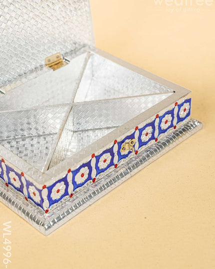 Meenakari Dry Fruit Box - Silver - WL4996-2 Dry Fruit Box