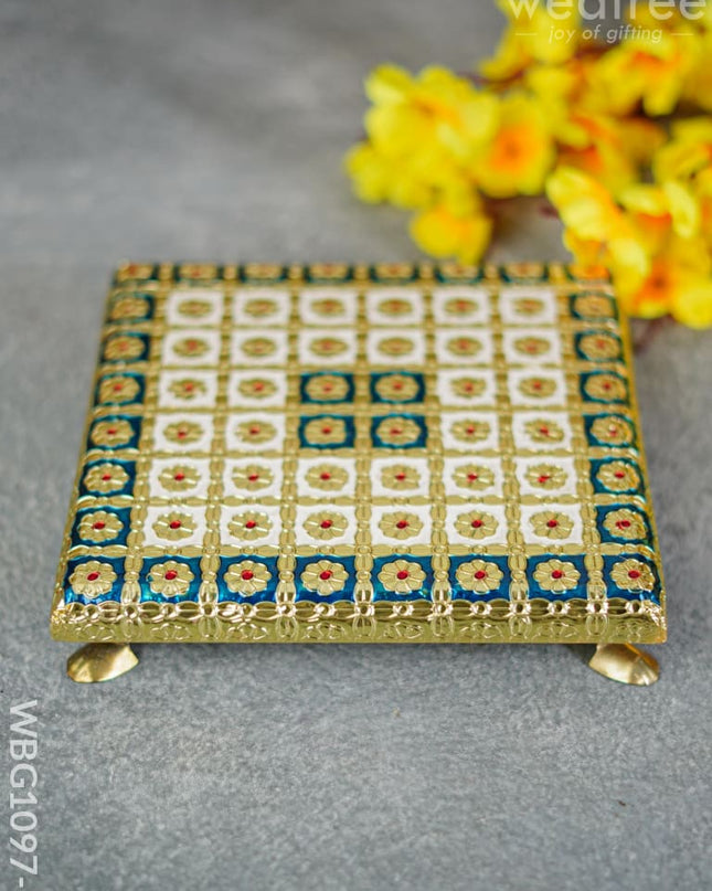 Meenakari Manai - 8X8 Inch Wbg1097 Blue
