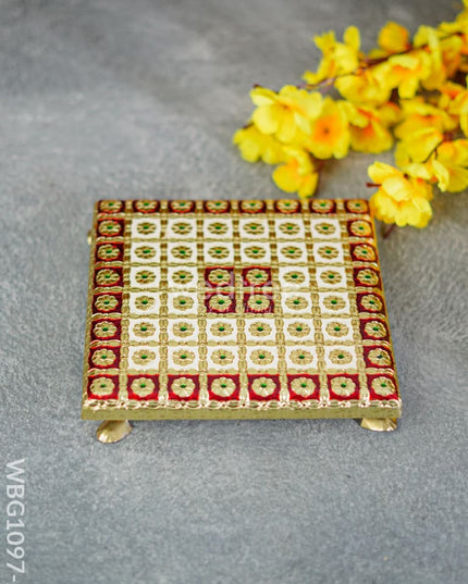 Meenakari Manai - 8X8 Inch Wbg1097 Red
